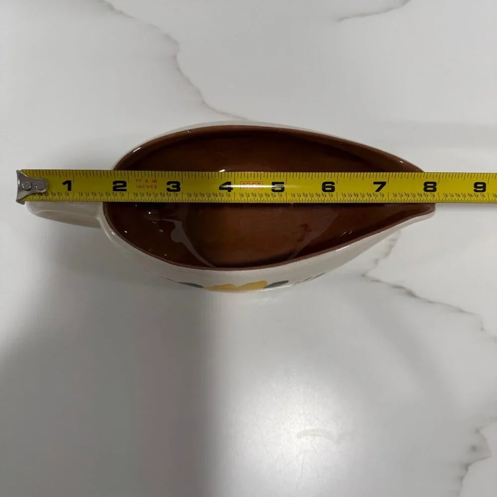 VTG Stangl Country Garden Hand-Painted Gravy Boat Cottagecore Trinket Dish Decor
